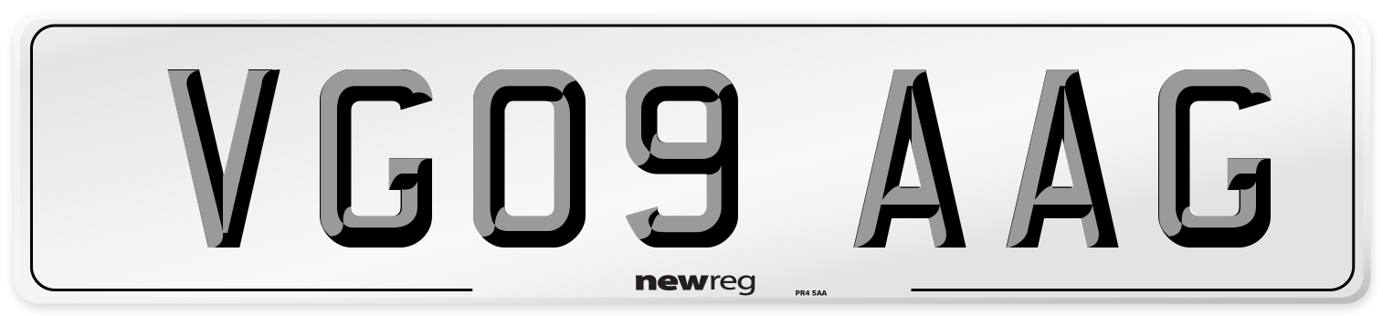 VG09 AAG Number Plate from New Reg